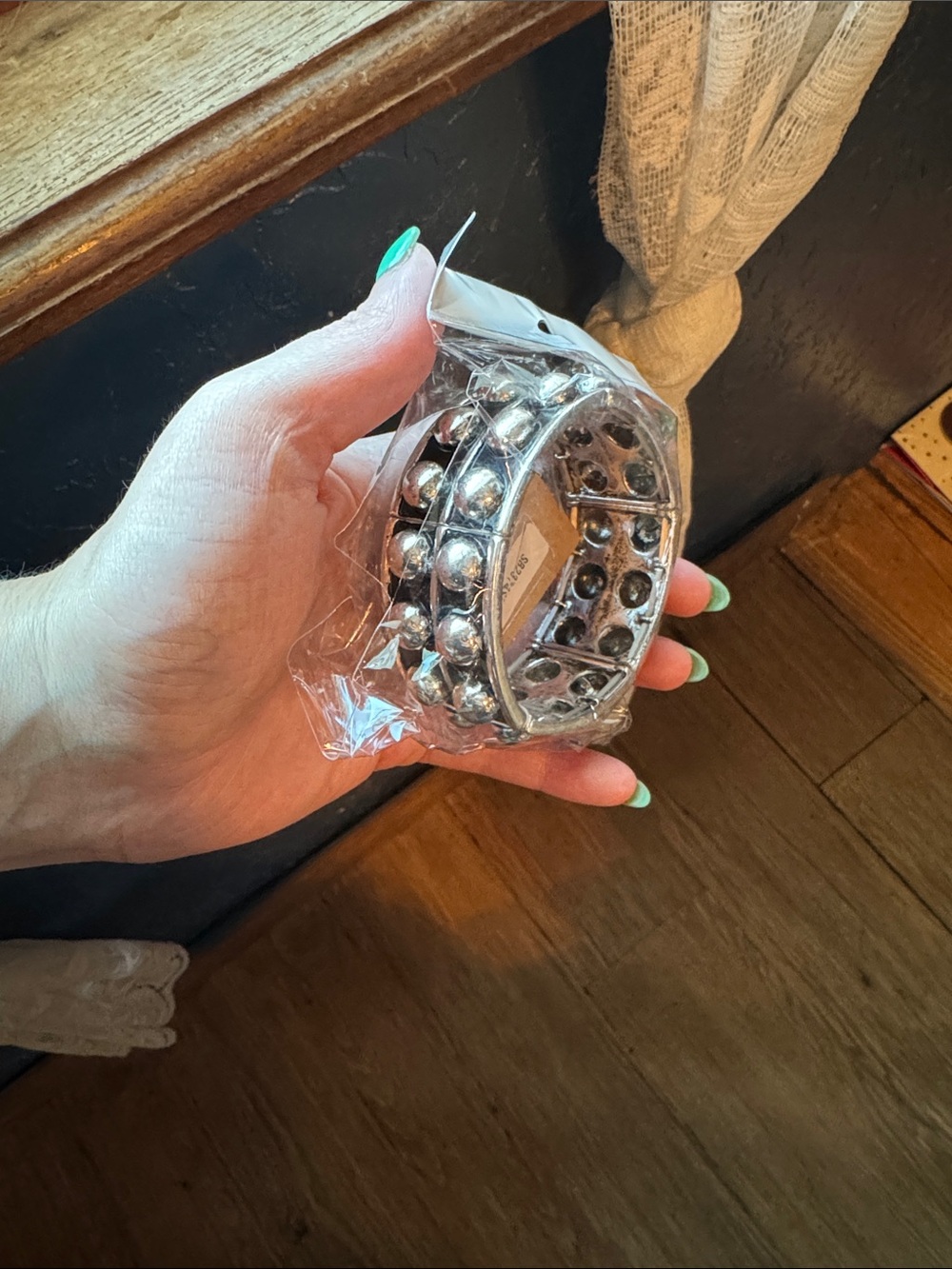 Silver Bead Stretch Bracelet - Women's Fashion Bracelet